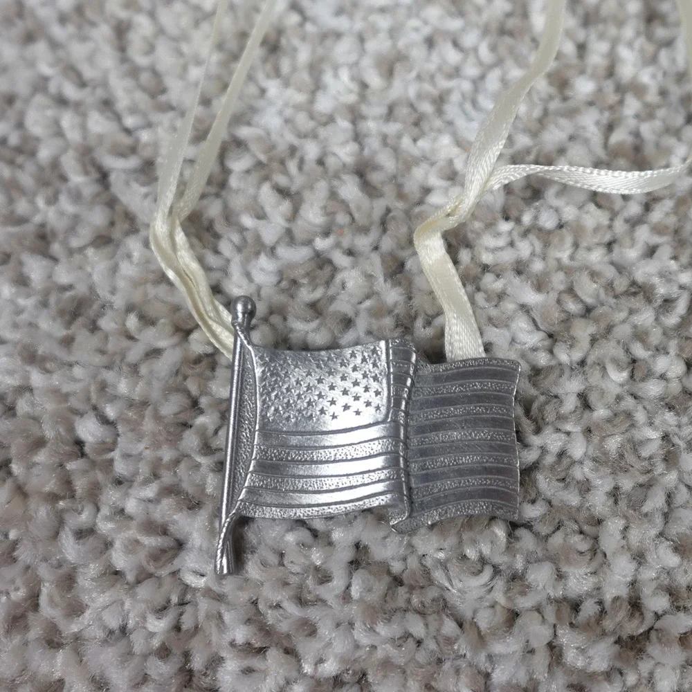Longaberger Pewter Old Glory Pin American Flag‎ Patriotic USA Made Accessory